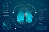 Lungs medical holography screen vector user interface