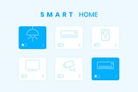 Blue smart home interface psd graphic