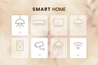 Smart home application vector design in simple brown