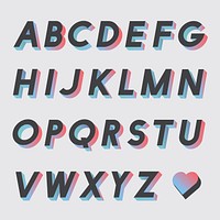Set of alphabet vectors