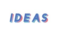 Illustration typography of the word ideas