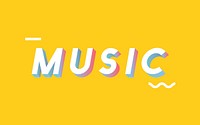 Illustration typography of the word music