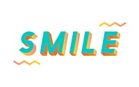 Illustration typography of the word smile