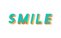 Illustration typography of the word smile