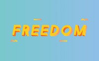 Illustration typography of the word freedom