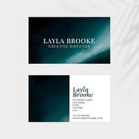 Business card editable template vector ocean with leaves shadow background