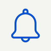 Notification bell icon blue psd for social media app minimal line