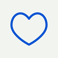 Social media heart icon vector like impression in blue minimal line