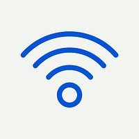 Wireless internet blue icon psd for social media app minimal line