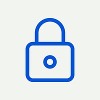 Padlock social media icon psd secure mode symbol in minimal line