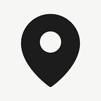Location pin filled icon vector black for social media app
