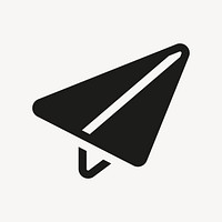 Paper plane filled icon psd black for social media app