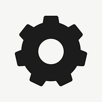 Cog setting filled icon vector black for social media app