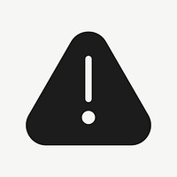 Warning filled icon vector black for social media app