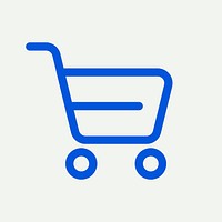 Shopping cart blue icon vector for social media app minimal line