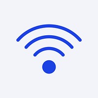 Wireless internet blue icon psd for social media app flat style