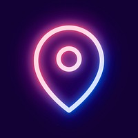 Location pink icon vector for social media app neon style