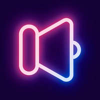 Speaker volume pink icon for social media app neon style