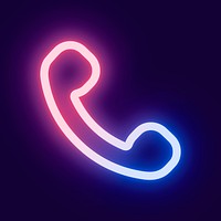 Phone neon pink icon for social media app