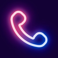 Phone neon pink icon psd for social media app