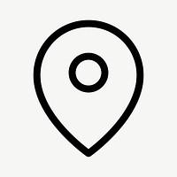 Location pin outlined icon vector for social media app