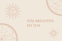 Celestial art vector editable template with motivation quote