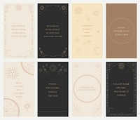 Celestial art vector editable template set