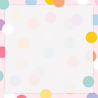 Pastel polka dot frame psd cute pastel pattern