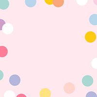 Pastel polka dot frame psd cute pastel pattern