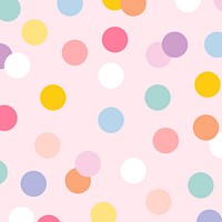 Cute background vector with polka dot pattern