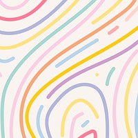 Colorful background psd in cute pastel line pattern