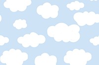 Background seamless pattern vector with cute fluffy cloud