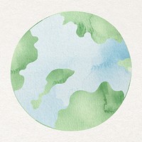 Green globe psd watercolor design element