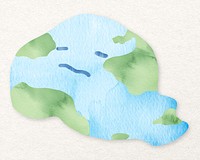 Watercolor melting earth psd design element