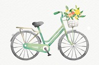 Bicycle delivering flowers psd design element