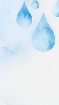 Water drop psd blue wallpaper watercolor illustration