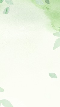 Environment green watercolor background psd with leaf border illustration                                                                  