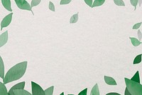 Leaf frame vector in watercolor green