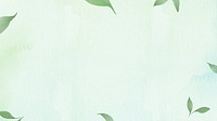 Leaf border environment background psd in watercolor illustration                                                                            