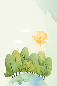 Environment background psd cute sunshine watercolor