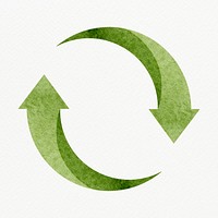 Green recycling symbol psd design element