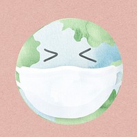 Earth in new normal psd design element