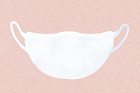 Mask white watercolor psd design element