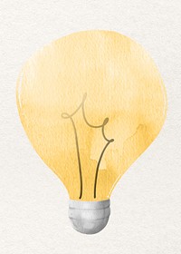 Light bulb watercolor psd design element