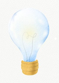 Light bulb watercolor psd design element