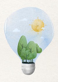 Bulb with forest vector design element