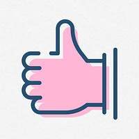 Thumbs up outline psd icon flat graphic