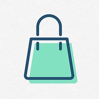 Shopping bag outline psd icon flat graphic