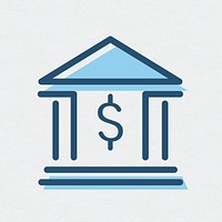 Bank outline icon financial symbol