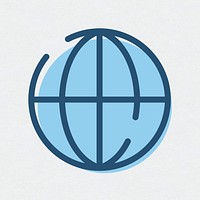Globe outline icon internet symbol